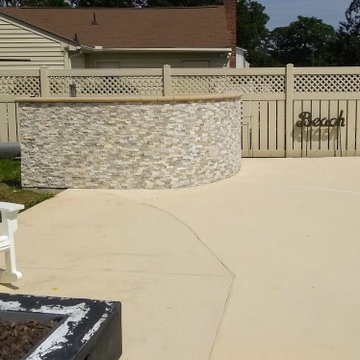 Stone & Block Accent Walls to Hide Pool Equipment & HVAC