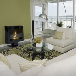 Anywhere Fireplaces Tribeca II 28&rdquo; x 24&rdquo; Black Indoor Free Standing Fireplace - Indoor Fireplaces