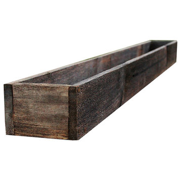 40" Rustic Planters Box, Tall Version, Aged Rustic, 5"
