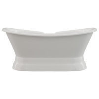 Cast Iron Double Ended Slipper Tub 71"x30", 7" Deck Mount Faucet Drill