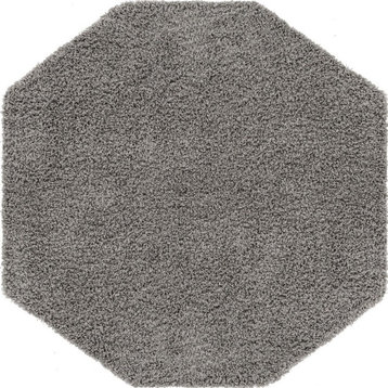Solid/Striped Sybil Octagon 4'0"x4' Octagon Stone Area Rug
