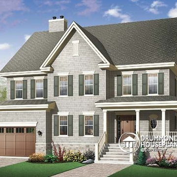 Country Farmhouse Home Plan # 3848 by Drummond House Plans