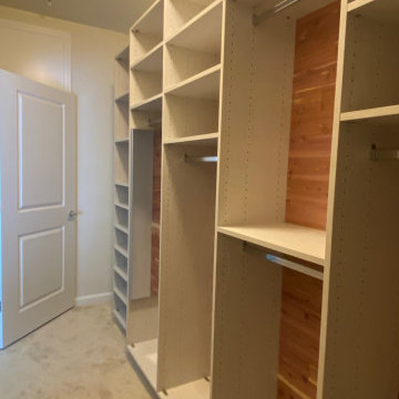 Boston Area cedar backing walk-in closet