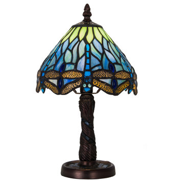 12H Tiffany Hanginghead Dragonfly W/Mosaic Base Mini Lamp