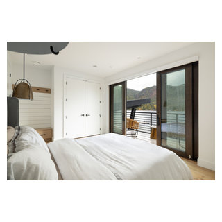 New Home Build | Lakefront Modern Cabin - Contemporary - Bedroom ...