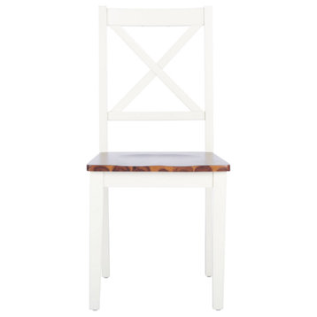 Safavieh Silio X-Back Dining Chair, White/Natural