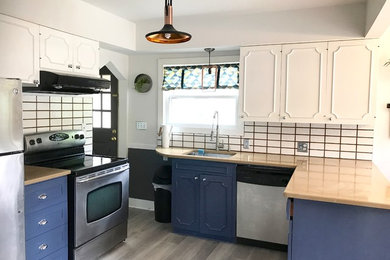 Example of a cottage chic kitchen design in Portland