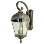 Trans Globe Lighting - Covington 3-Light Wall Lantern, Burnished Rust With Clear Beveled - The Covington 27" Wall Lantern combines Tuscan design themes with functionality. The Covington Collection offers both accent lighting and supplemental area lighting as it stands out and showcases the outdoor d'cor. Signature ornamental details from this collection include braided crown trim and Clear Beveled Glass.   Multiple fixture styles and sizes in this collection make it a good choice for creating your outdoor oasis.