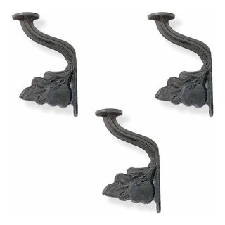 3 Hat Hook Black Cast Iron Grape Leaf, - Traditional - Wall Hooks - by  Renovators Supply Manufacturing