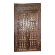 Consigned Antique Doors Teak Wood Rustic Haveli Hand Carved Architectural