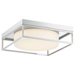 Eurofase - Eurofase Rover Small LED Flushmount, Chrome - Chic minimalism exuberates from the Rover collection. Simple squared framework houses opal glass disks for a clean design. The open frame adds a stylish element that effortlessly supports each light.