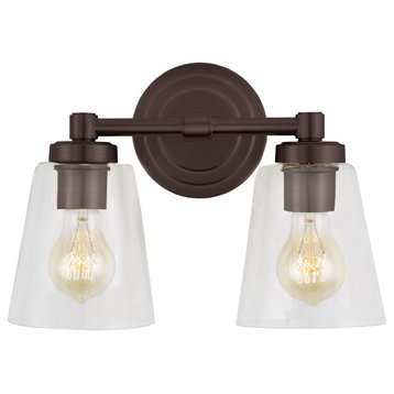 Wilshire 2 Light Bathroom Vanity Light, Oil Rubbed Bronze