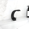 Single Hole 1-Handle Bathroom Sink Faucet Curved Spout with Pop Up Drain, Matte Black