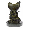 Hot Cast Be My Valentine By French Artist Moreau Candle Holder Bronze Statue