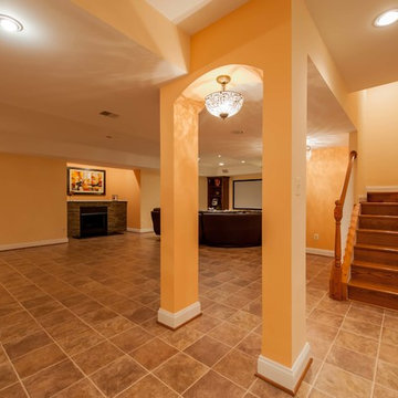 Basement Built for Entertainment in Clifton, Virginia