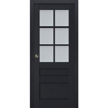 Sliding Pocket Door 18 x 80, Veregio 7339 Antracite & Frosted Glass, Rail
