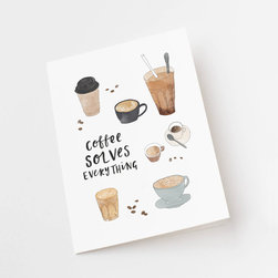 Coffee Solves Everything Greeting Card - Accessories and Decor
