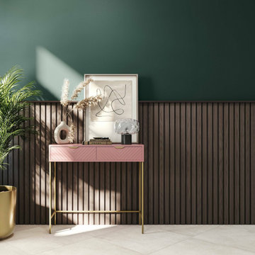 3D Acoustic Slat Smoked Oak Wood Wall Panel - SoundPanel