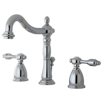 Kingston Brass Widespread Bathroom Faucet With Retail Pop-Up, Polished Chrome