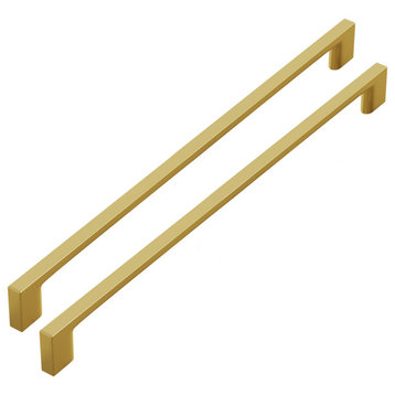 Dowell Series 3008 Handles, 256mm/10.1" CTC, 3-Pack, Brushed Brass