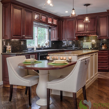 Refreshed kitchen with a new island
