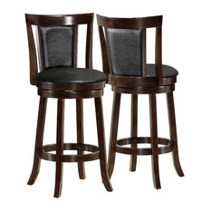 Monarch Specialties - Monarch Specialties 1287 Swivel Bar Stools, Black and Cappuccino, Set of 2 - Bar Stools and Counter Stools