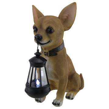 Little Light Keeper Chihuahua Statue and LED Lantern