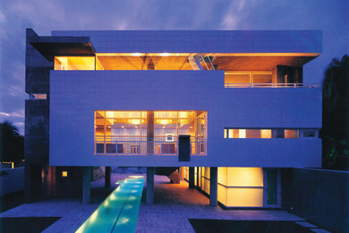 Example of a minimalist exterior home design in Miami