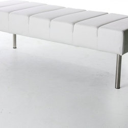 Classic 2-Seater Bench in White Leather - Products