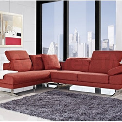 Layla Terracotta Fabric Sectional Sofa - Sectional Sofas