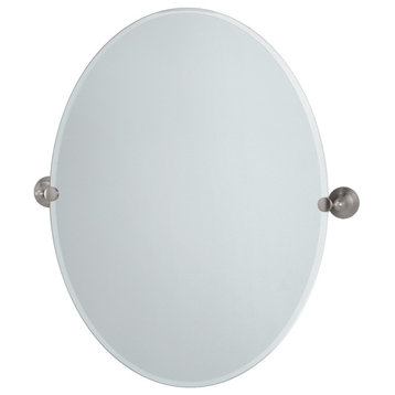 Gatco 4369LG Large Oval Mirror - Satin Nickel