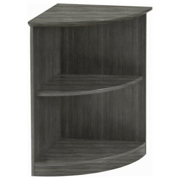 Mayline Medina Bookcase (2 Shelf 0.25 - Round) in Gray Steel