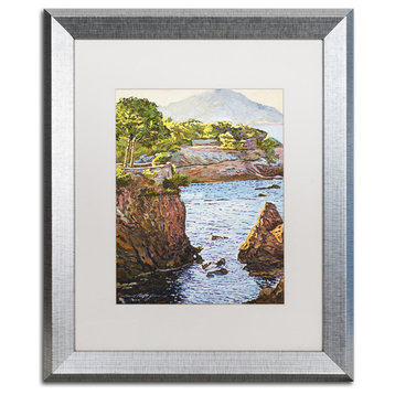 David Lloyd Glover 'Riviera Sea Cove' Art, Silver Frame, 16"x20", White Matte