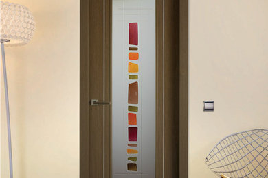 Puerta de paso decorado resina colores.