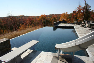 Inspiration for a rustic swimming pool in Minneapolis.