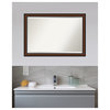 Yale Walnut Beveled Bathroom Wall Mirror - 39.5 x 27.5 in.