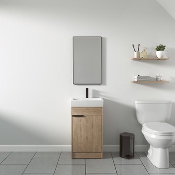 BNK Freestanding Bathroom Vanity 18 Inch with Adjustable Shelf,18x15