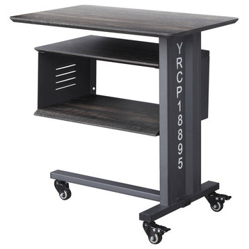 ACME Cargo Accent Table WithWall Shelf, Gunmetal