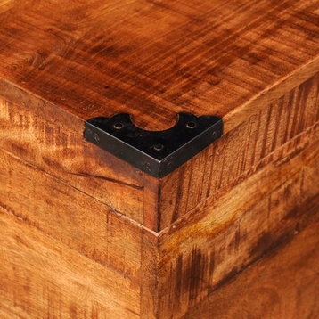 vidaXL Storage Cabinet Wooden Tool Chest with Locking System Rough Mango Wood