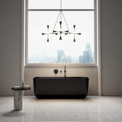 Benoit Freestanding Matte & Polished Black Bath 1500 - Baths