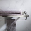 Stelios Bathroom Shelf with Towel Bar, Brushed Nickel