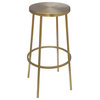 Tyson Contemporary Durable Iron Stool, Brushed Gold, Bar Height