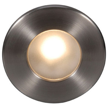 WAC Lighting LEDme Full Round Outdoor Step and Wall Light, Brushed Nickel