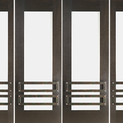 Prehung Prehung 2-1/4" Thick Mahogany Double Doors Sidelites Low-E Glass Iron Wo - Front Doors
