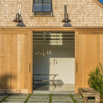 Bluestone Patio with Thyme Joints and Cape Cod Barn
