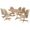 7-Piece 42x[54/72] Caster Dining Set Laminate Table Top & Wheat Caster Chairs