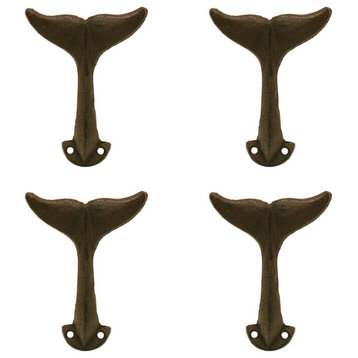 Whale Tail Drawer or Cabinet Pulls Cast Iron Set of 4