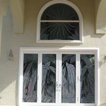 Etched Glass Doors & Transom Window