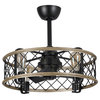22.5 in Modern Cage Ceiling fan with Remote Control in Matte Black