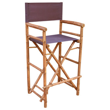 Bamboo High Director Chair, Set of 2, Indigo